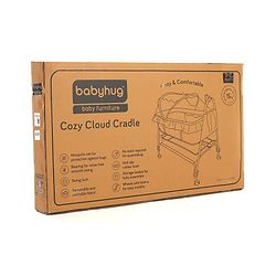 Babyhug Cozy Cloud Baby Cradle with Mosquito Net & Storage Basket - Blue