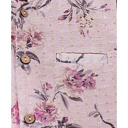 Babyhug 100% Cotton Woven Full Sleeves Solid Colour  Kurta Pyjama Set with Floral Printed Jacket - Magenta