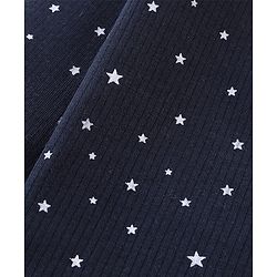 Babyhug Cotton Front Open Full Sleeve Vest and Legging Thermal Wear Star Printed Combo Set - Navy Blue