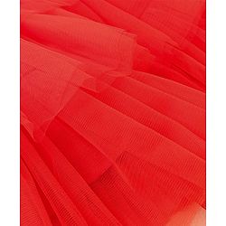 Babyhug Sleeveless Floral Embroidered Choli with Net Layered Lehenga and Dupatta Set - Red