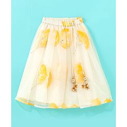 Babyhug Sleeveless Sequenced Embroidered Choli With Lehenga And Dupatta Set- Yellow