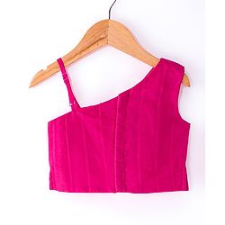 Babyhug Sleeveless Pleated Choli with Floral Printed Lehenga and Dupatta Set - Off White & Pink