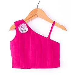 Babyhug Sleeveless Pleated Choli with Floral Printed Lehenga and Dupatta Set - Off White & Pink