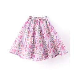 Babyhug Sleeveless Pleated Choli with Floral Printed Lehenga and Dupatta Set - Off White & Pink