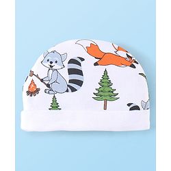 Babyhug 100% Cotton Knit Cap Mittens & Booties Set Koala Print - White