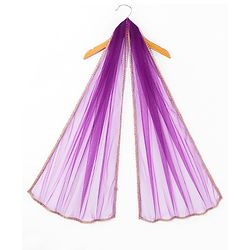 Babyhug Half Sleeves Banarsi Brocade Pattu Pavda Choli With Lehenga And Dupatta Set - Purple