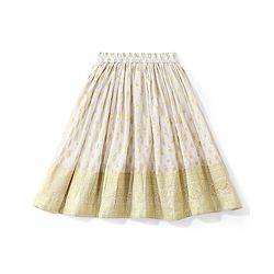 Bbayhug Woven Half Sleeves Brocade Choli & Lehenga Set with Lace Border Dupatta - Red & Off White
