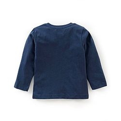 Babyhug Cotton Full Sleeves Night Suit Dino & Stars Print- Navy Blue