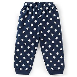 Babyhug Cotton Full Sleeves Night Suit Dino & Stars Print- Navy Blue
