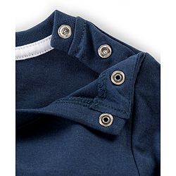 Babyhug Cotton Full Sleeves Night Suit Dino & Stars Print- Navy Blue