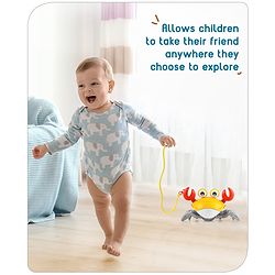 Babyhug Pull Along Crab Toy - Yellow