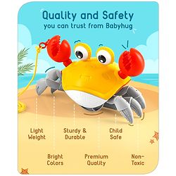 Babyhug Pull Along Crab Toy - Yellow