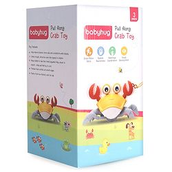Babyhug Pull Along Crab Toy - Yellow