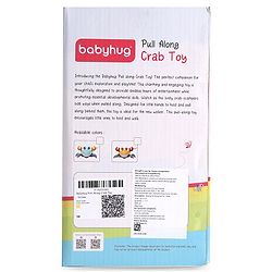 Babyhug Pull Along Crab Toy - Yellow