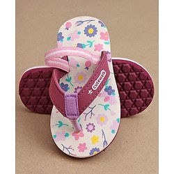 Cute Walk by Babyhug Slip On Flip Flops with Back Strap Floral Print - Pink