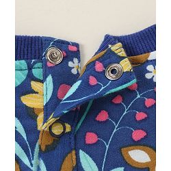 Babyhug 100% Cotton Knit Full Sleeves Sweatshirt With Floral & Deer Print - Navy Blue