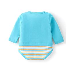 Babyhug 100% Cotton Knit Full Sleeves Onesie Squirrel Print - Blue