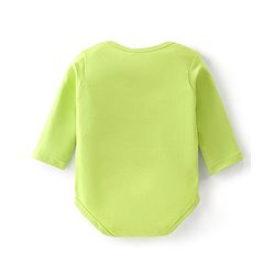 Babyhug 100% Cotton Knit Full Sleeves Onesie Bear Print - Green