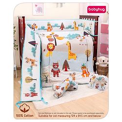 Babyhug Cotton Crib Bedding Set Elephant Print -Multicolor