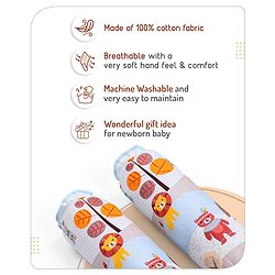 Babyhug Cotton Crib Bedding Set Elephant Print -Multicolor