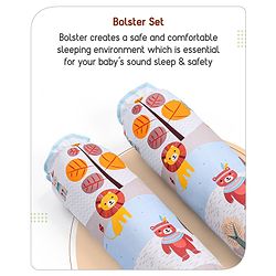Babyhug Cotton Crib Bedding Set Elephant Print -Multicolor