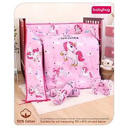Babyhug Cotton Crib Bedding Set Elephant Print -Multicolor