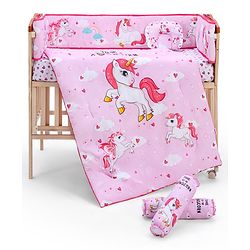 Babyhug Cotton Crib Bedding Set Elephant Print -Multicolor