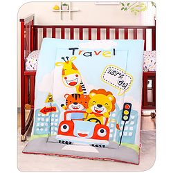 Babyhug 100% Cotton Digital Printed Quilt Travel Theme- Multicolor