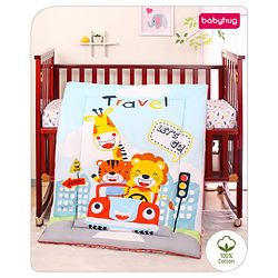 Babyhug 100% Cotton Digital Printed Quilt Travel Theme- Multicolor