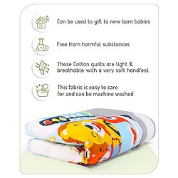 Babyhug 100% Cotton Digital Printed Quilt Travel Theme- Multicolor