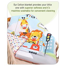 Babyhug 100% Cotton Digital Printed Quilt Travel Theme- Multicolor