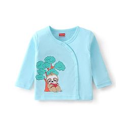 Babyhug 100% Cotton Knit Full Sleeves Front Open Vest Sloths Print Pack of 3 - Multicolour