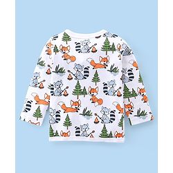 Babyhug 100% Cotton Full Sleeves Front Open Vest Foxy Printed Pack of 3 - Red & White