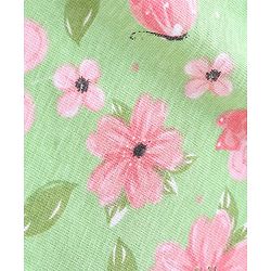 Babyhug 100% Cotton Knit Yarn Dyed Sleeveless Jumpsuit with Floral Print - Green