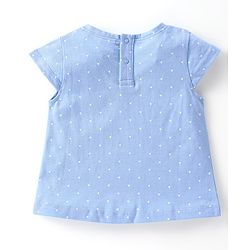 Babyhug Cotton Half Sleeves Top & Skirt Set Floral Print- Blue & Pink