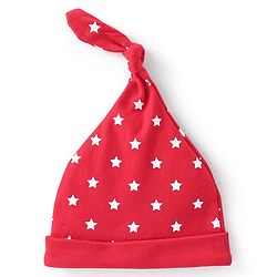 Babyhug 100% Cotton Knit Cap with Knot & Polka Dot Design Pack of 2 - Red
