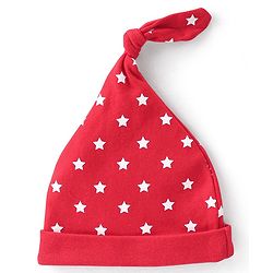 Babyhug 100% Cotton Knit Cap with Knot & Polka Dot Design Pack of 2 - Red