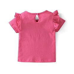 Babyhug Cotton Knit Half Sleeves Floral Print Tops Pack of 3 - Pink Blue & White