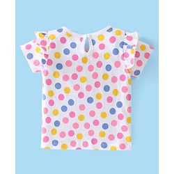 Babyhug Cotton Knit Half Sleeves Floral Print Tops Pack of 3 - Pink Blue & White