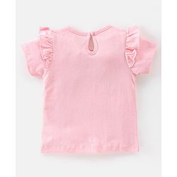 Babyhug 100% Cotton Knit Half Sleeves Tee With Floral Graphics & Frill Detailing Pack Of 3- Multicolour