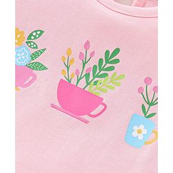 Babyhug 100% Cotton Knit Half Sleeves Tee With Floral Graphics & Frill Detailing Pack Of 3- Multicolour