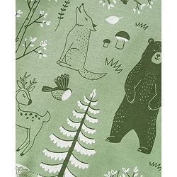 Babyhug Single Jersey Cotton Knit Full Sleeves Wild Animals Printed Night Suit - Green