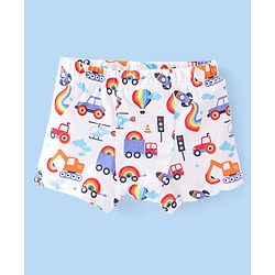 Babyhug 100% Cotton Knit Trunks Car Print Pack of 3 - Multicolour