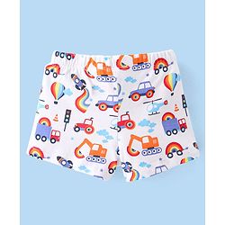 Babyhug 100% Cotton Knit Trunks Car Print Pack of 3 - Multicolour