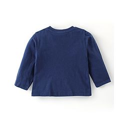 Babyhug Cotton Knit Single Jersey Full Sleeves Night Suit With Star Print - Navy Blue