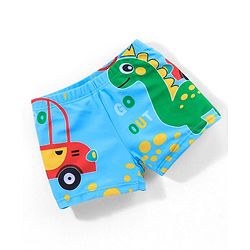 Babyhug Dino Print Swimming Trunk - Blue