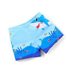 Babyhug Shark Print Swimming Trunk - Blue