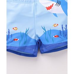 Babyhug Shark Print Swimming Trunk - Blue