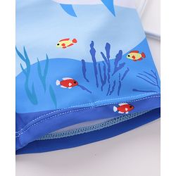 Babyhug Shark Print Swimming Trunk - Blue