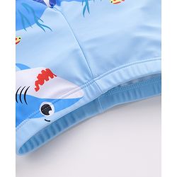 Babyhug Shark Print Swimming Trunk - Blue